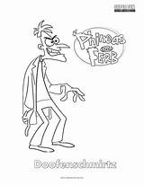 Coloring Doofenschmirtz Dr Phineas Ferb sketch template