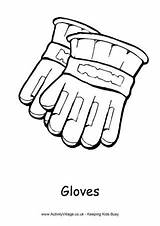 Colouring Gloves Winter Pages Kids Cold sketch template