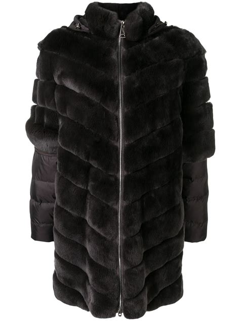 liska mesh trimmed coat brown black wool long coat size clothing coats  women tailored