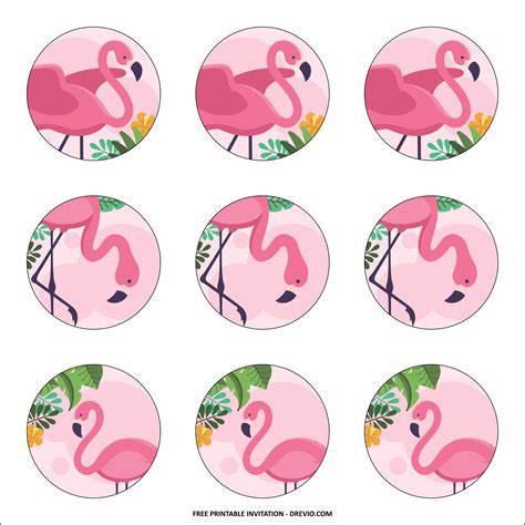 printable flamingo birthday party kits templates