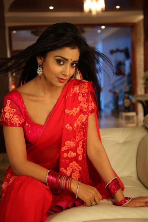 Shriya Saran In Red Hot Saree Stills South Indian Actress