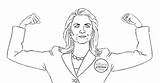Hillary Coloring Pages Clinton sketch template