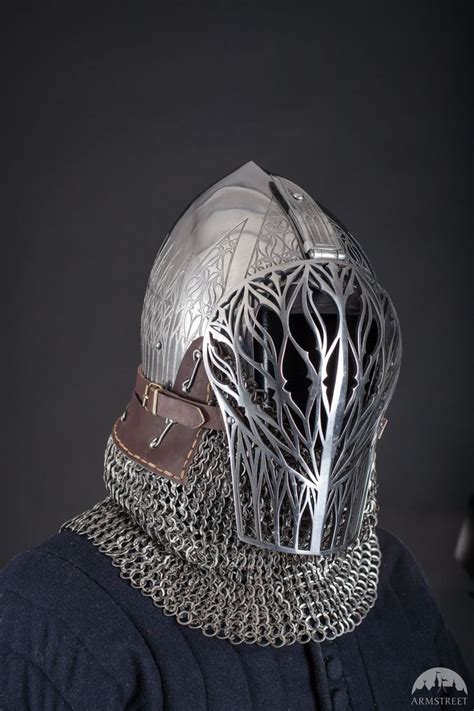 foliate medieval helmet visor medieval helmets helmet armor