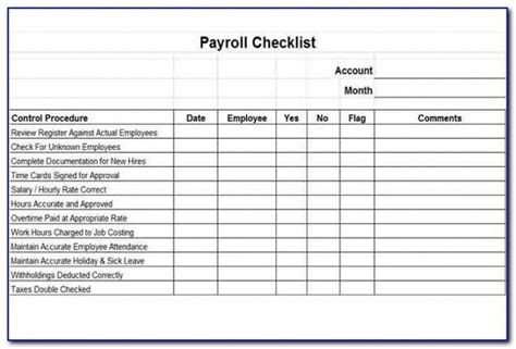 professional payroll processing checklist template  checklist