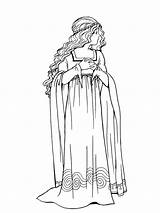 Moyen Age Coloring Pages Medieval Princess Adult Coloriages sketch template