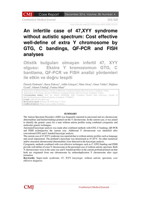 pdf an infertile case of 47 xyy syndrome without autistic spectrum