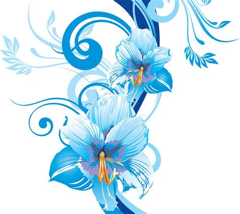 blue  white flowers png