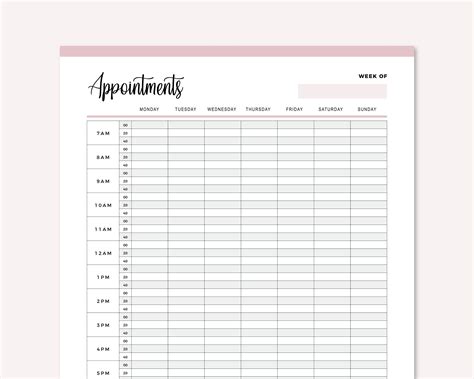printable appointment book printable world holiday