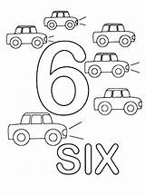 Number Coloring Pages Six Color Kids Printable Sheet Cars Colour Numbers Print Learn Getcolorings sketch template