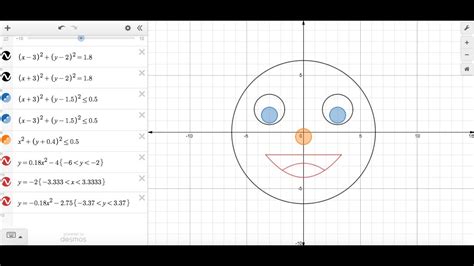 desmos smiley face equations draw easy