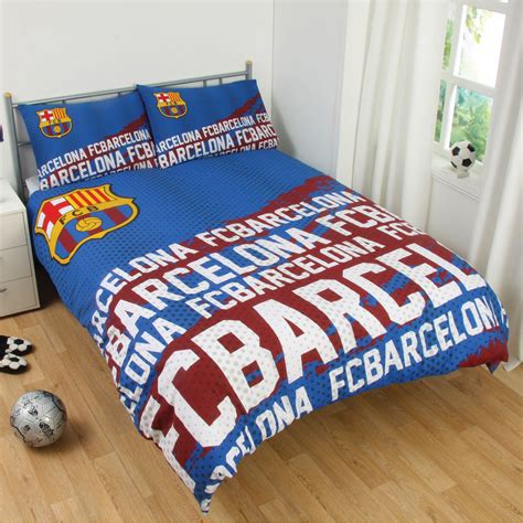 fc barcelona impact double duvet cover pillowcase set official bedding kids ebay