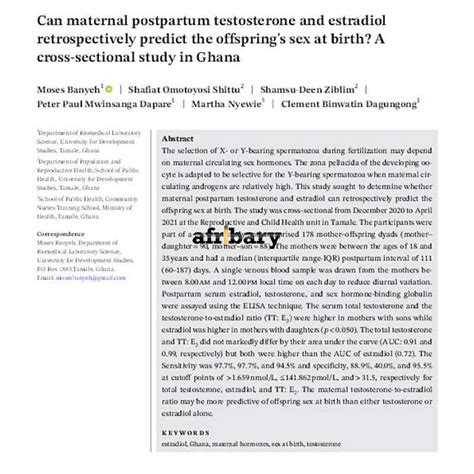 can maternal postpartum testosterone and estradiol retrospectively