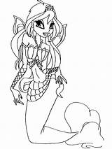 Pages Coloring Winx Mermaid sketch template