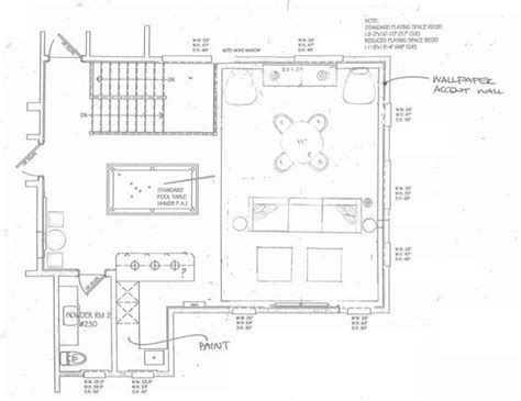 architectural drawing   living room  kitchen area   floor plan drawn