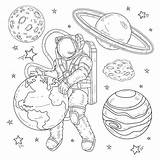 Astronauta Espacio Astronaut Cosmos Doodle sketch template