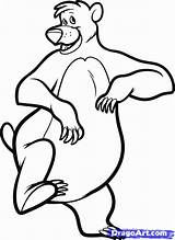 Baloo Jungle Cartoon Dragoart Coloringhome sketch template
