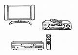 Coloring Player Dvd Vcr Television Large Pages Edupics sketch template