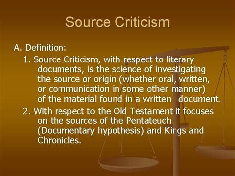 class vi nt source criticism  synoptic problem