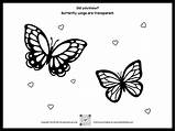 Butterflies Hearts sketch template
