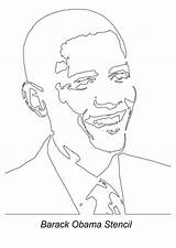 Obama Barack Stencil Coloring sketch template
