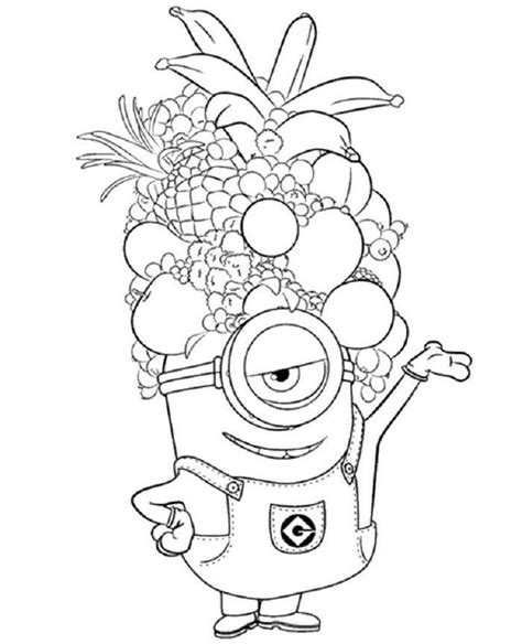 minion fruits hat coloring pages minions coloring pages minion