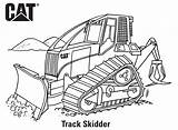 Coloring Pages Cat Caterpillar Skidder Track sketch template