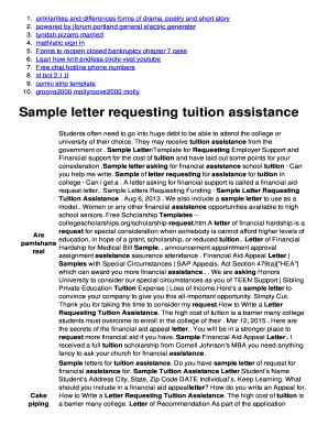 sample letter requesting financial assistance  education
