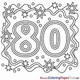 Birthday Coloring 80 Happy Pages Years Sheets Sheet Title sketch template