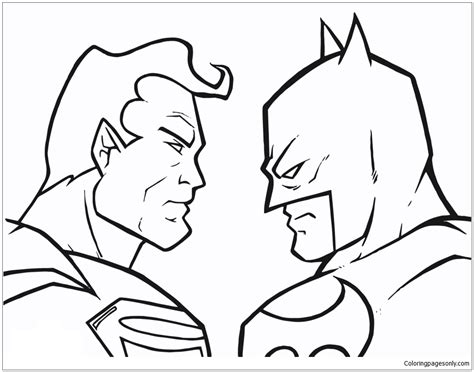 batman  superman  coloring page  printable coloring pages