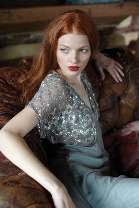 fashion editorial redhead woman red lips soft glamourous ivory skin redheads