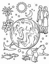 Creation Coloring Pages Days Gods Drawing Earth Kids Printable Bible Color Jason Sheets Preschool Getdrawings Getcolorings Sunday School Printables Space sketch template