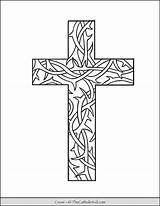 Cross Coloring Pattern Thorn Pages Thecatholickid Thorns Drawing Choose Board sketch template