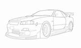 Gtr Nissan R34 Colorear Rapidos R32 Getdrawings Alter sketch template