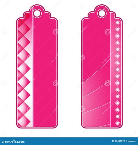 beautiful pink  white tags  labels stock illustration