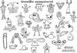 Monsters Sketches Drawing Instructions Cool Printable Doodling Journal Coloringhome sketch template
