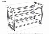 Rack Shoe Drawing Draw Step Furniture Drawingtutorials101 Finishing Necessary Touch Complete Add Tutorials sketch template