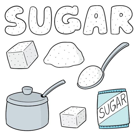 premium vector set  sugar