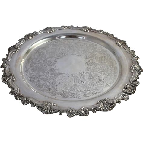 silverplate serving tray vintage richelieu plate sheffield