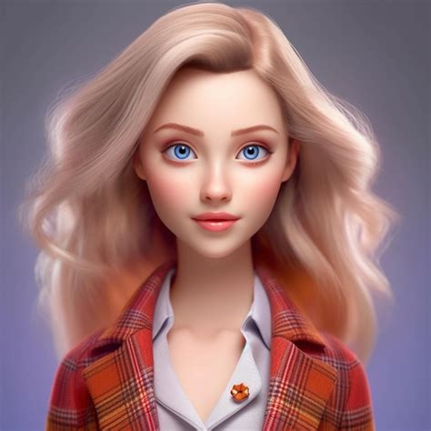 Premium Ai Image Barbie Doll With Blonde Hair And Blue Eyes Wearing A