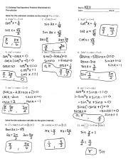 solving trig equations practice worksheet  answers  love
