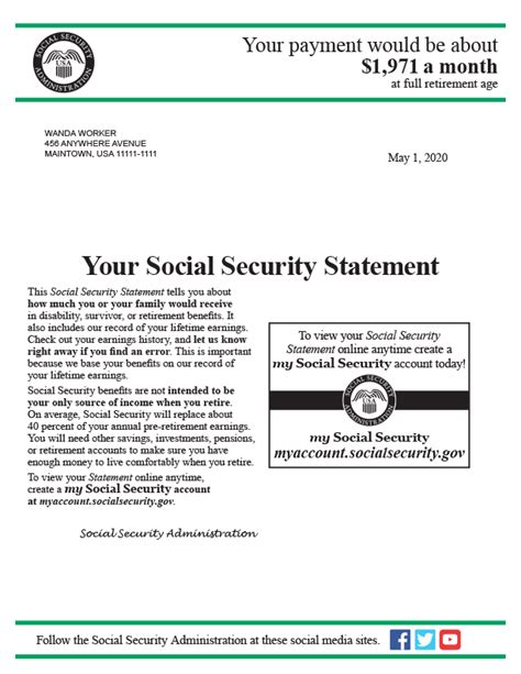 social security award letter sample