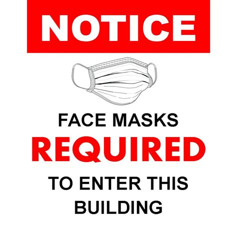 poster window cling notice face masks required    rectangle