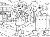 Coloring Pages Girls School sketch template