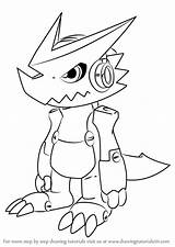 Digimon Shoutmon Draw Fusion Coloring Pages Drawing Step Tutorials X4 Template Sketch sketch template