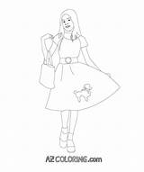 Coloring Poodle Skirt Comments Coloringhome sketch template
