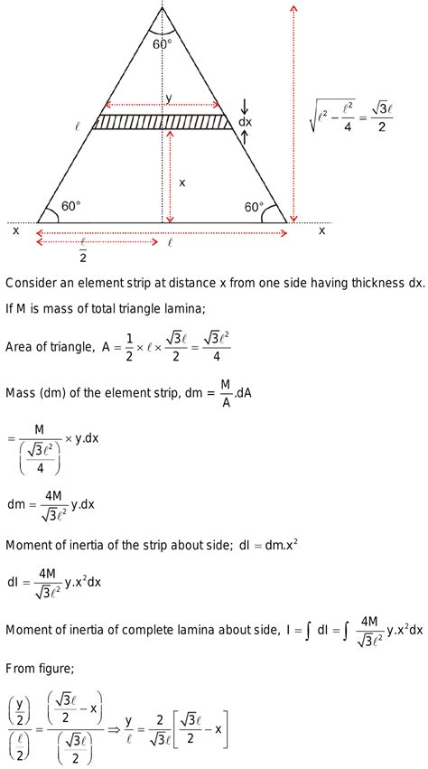 moment  inertia   equilateral triangular sheet