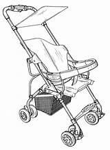 Stroller Drawing Baby Getdrawings sketch template