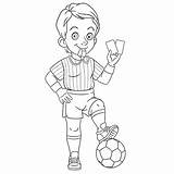 Cartoon Football Referee Coloring sketch template