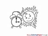 Coloring Summer Pages Alarm Clock Sun Sheet Title sketch template