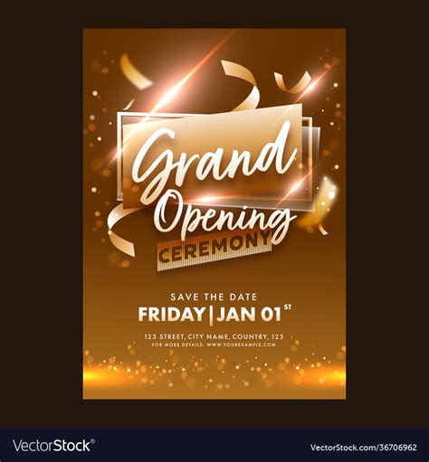 grand opening ceremony invitation  flyer design vector image